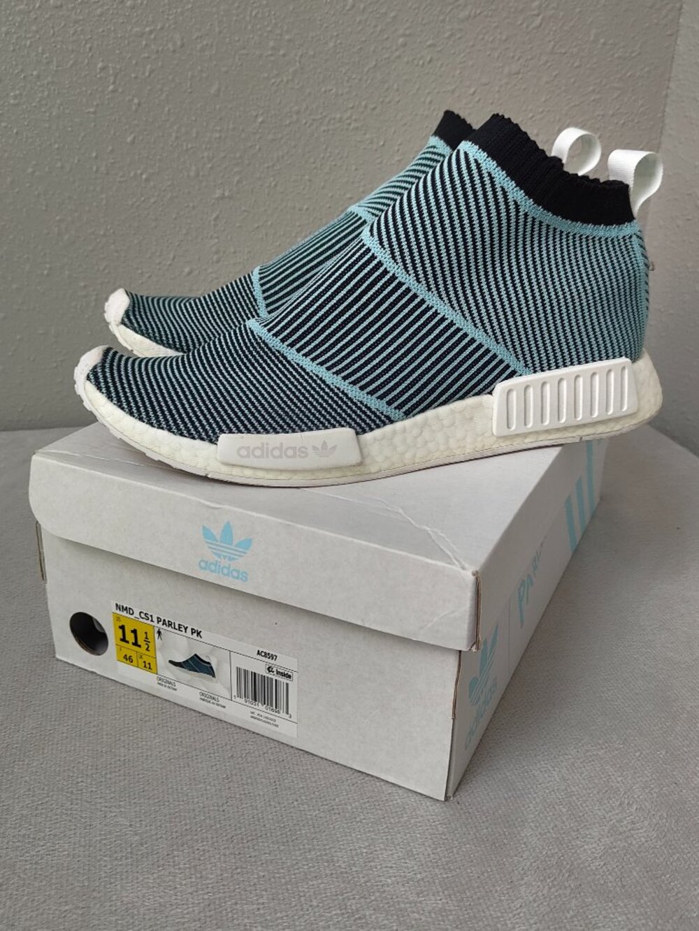 Size 11.5 - Adidas NMD CS1 Primeknit x Parley Blue Spirit AC8597 Boost